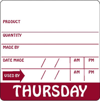 SHELF LIFE LABELLING - THURSDAY