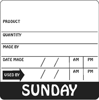 SHELF LIFE LABELLING - SUNDAY